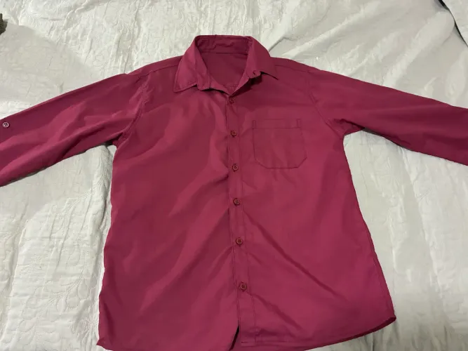 Camisa social grená tam. 14