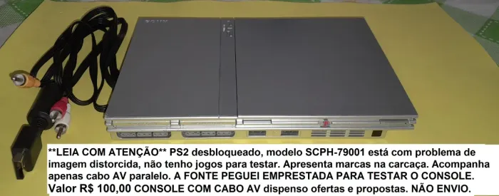 PS2 slim prata LEIA COM ATENÇÃO