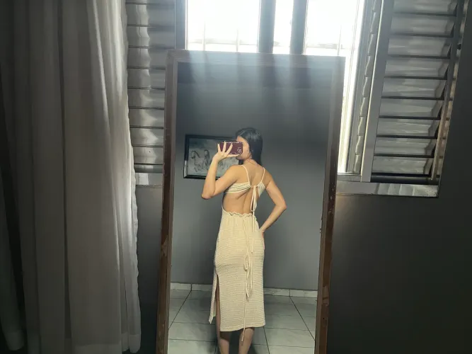 Vestido Moda Praia com amarração nas costas