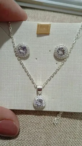 Conjunto de Swarovski em prata 925