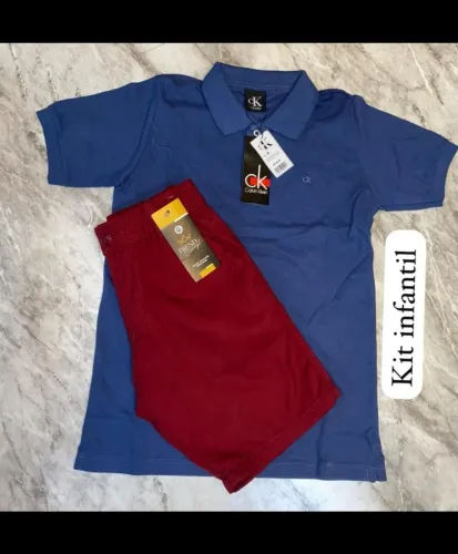 conjunto short e blusa infantil de 2 a 14 anos 