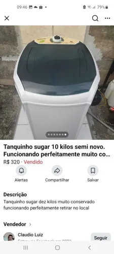 Tanquinho lava roupas sugar 10 kilos