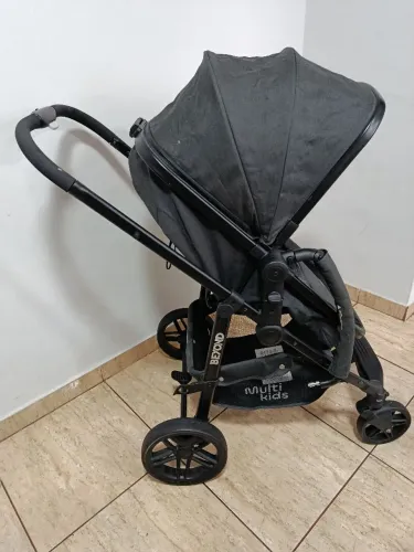 Carrinho Passeio Beyond 2 em 1 Assento Moises 0-15kg Preto Multikids Baby