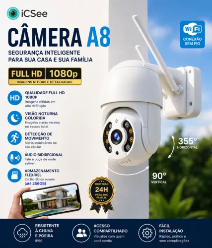 CAMERA EXTERNA 1080P A PROVA D'AGUA | MELHOR DO  MERCADO.