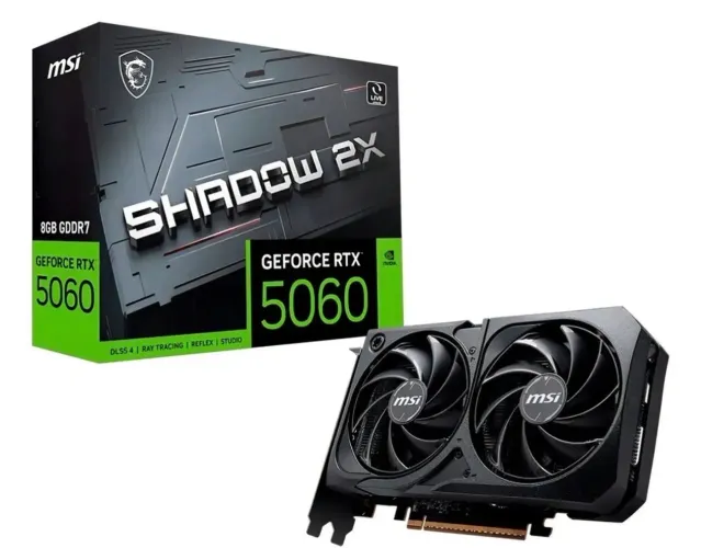Placa de vídeo MSI RTX 5060 SHDW 2X OC GDDR7 LACRADA | LOJA FÍSICA, NF seu nome! Retire HJ