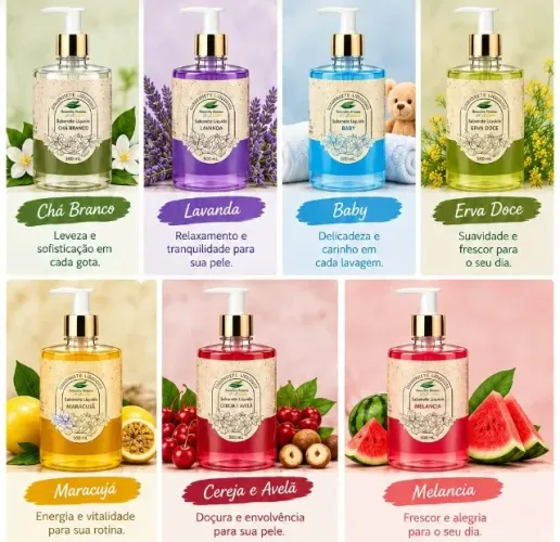Sabonete liquido várias fragrâncias - 500ml