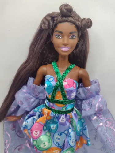 Boneca Barbie Extra Negra Articulada Extra Fancy