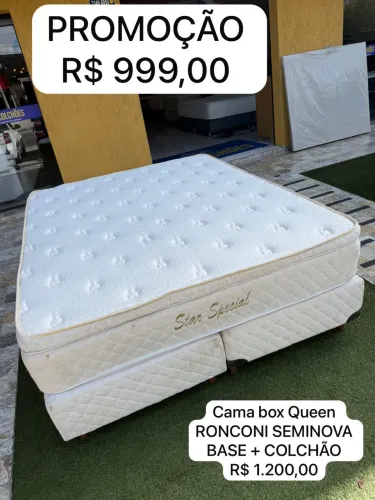 Cama box Queen RONCONI SEMINOVA - entrego HOJE 