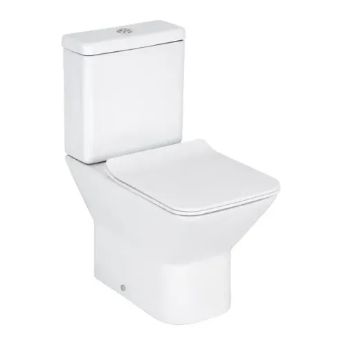 Kit Vaso Sanitário com Caixa Acoplada e Assento Branco Quadrado 3 e 6 litros Living Deca