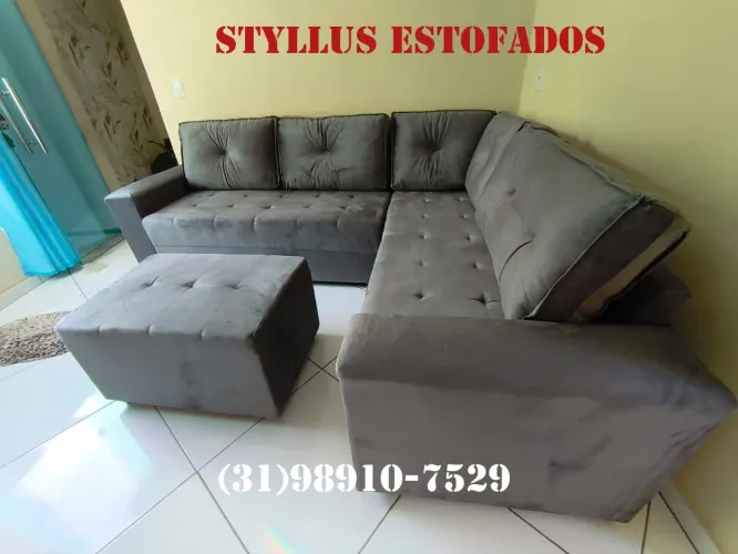 Sofá módulado de canto de luxo