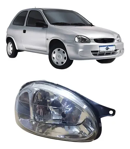 Farol Direito Corsa Carcaça Preta Cromado 1994 A 2010 Direito/passageiro