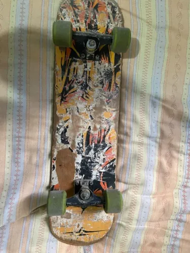 Skate Old School Antigo Completo - Rodas Verdes - Usado