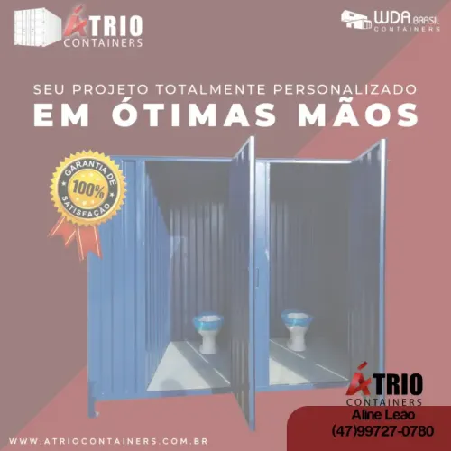 Container Banheiro com Fechadura Tetra e Porta Cadeado