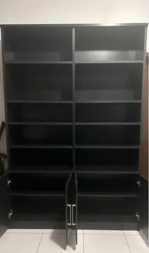 Estante de livros/ escritório 4 Portas Preto Foscarini