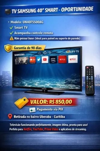 TV SAMSUNG 40? SMART - OPORTUNIDADE