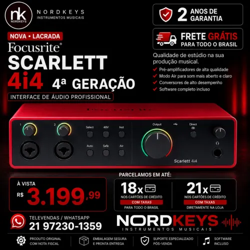 INTERFACE DE ÁUDIO FOCUSRITE 4i4