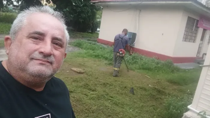 Corte de árvore e capinagem com rocadeira 