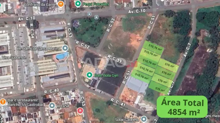 Lote residencial à venda no Setor Sudoeste 576 m² Avenida C-7 - Próximo a Faculdade Camb