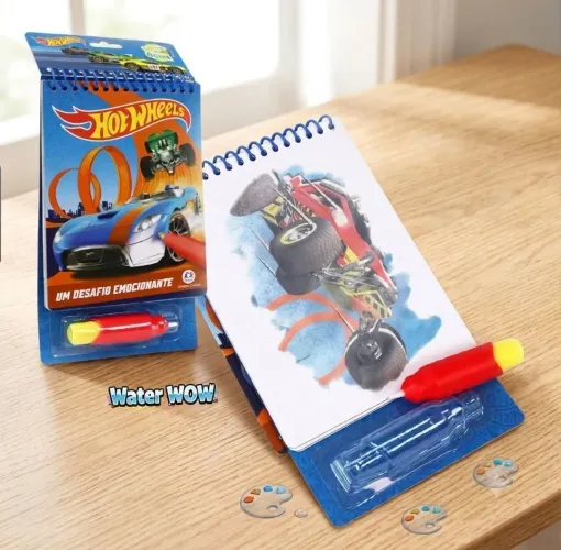 Caderno Mágico para Colorir Hot Wheels