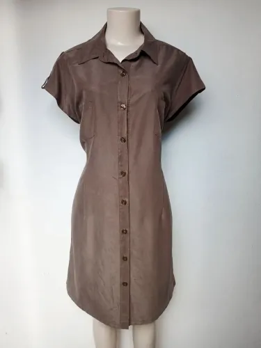 Vestido Chemise Feminino Marrom | Tam. 44 | Peça Única