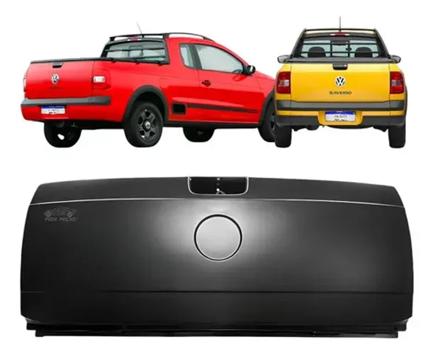 Tampa Traseira Vw Saveiro G5 2 Furos 2009 2010 11 2012 Novo Preto