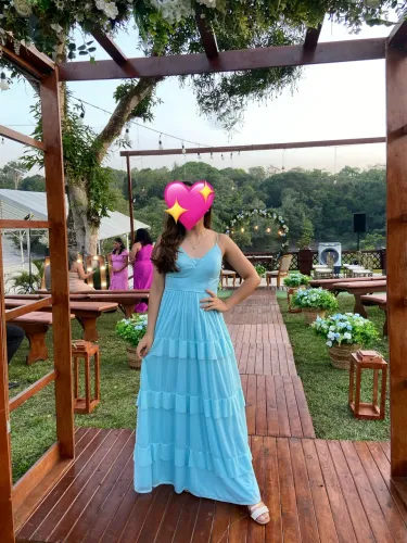 Vestido de Festa Azul Serenity - Madrinha Formatura Casamento