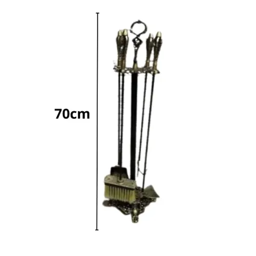 Kit Para Limpeza De Lareira Ou Churrasqueira Em Bronze 