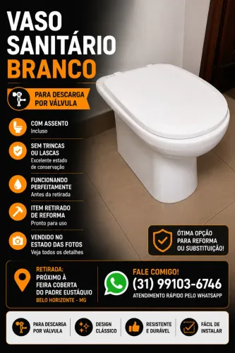 Vaso Sanitário Branco com Assento