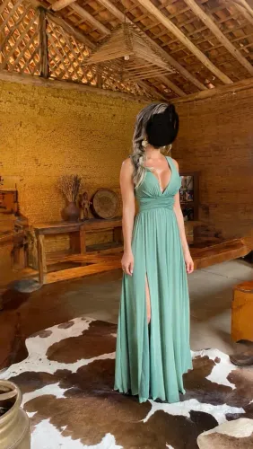 Vestido madrinha verde oliva