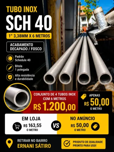 TUBO DE INOX 1"3,38mmx6m