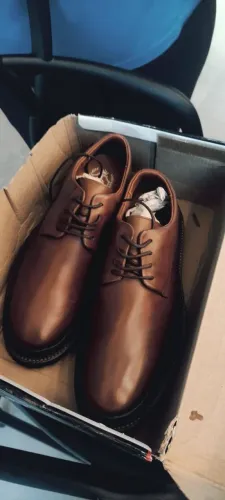 Sapato Masculino Derby Casual Malbork Couro bovino Marrom Sola Tratorada