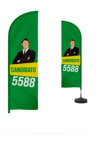 Wind Banner Politica Flag Dupla Face 2,00m Completa