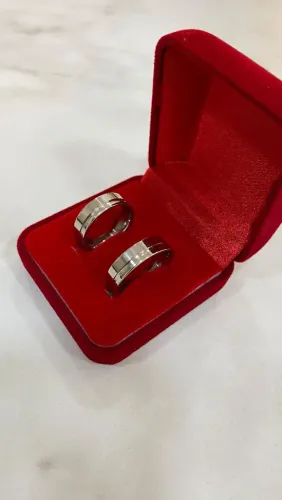 Aliança Aço Inox com gravação personalizada 