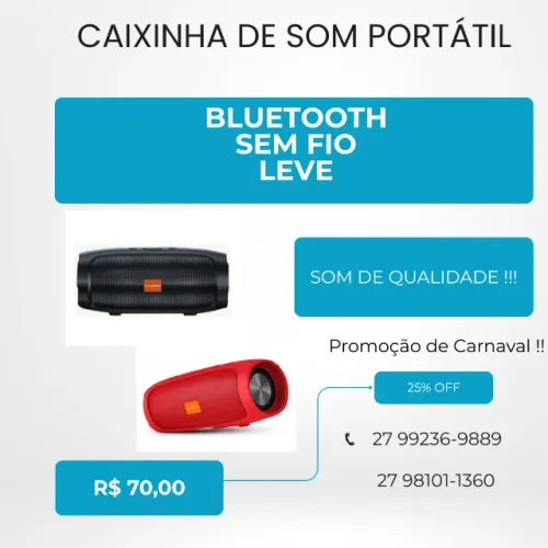 Caixa de som portátil, sem fio, de qualidade !