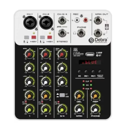 Mixer Debra usb bt 5.0 48v 4 canais