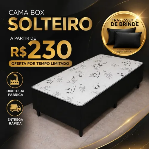 Cama Box Solteiro em OFERTA!