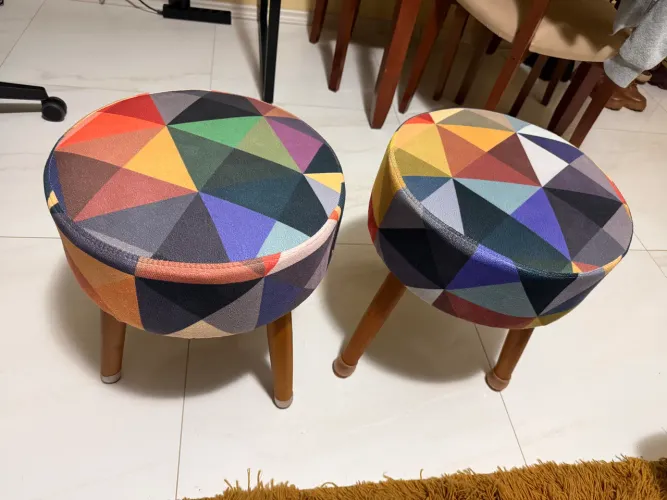 Pufe Redondo Suede 45cm Pé Palito - banqueta triângulo