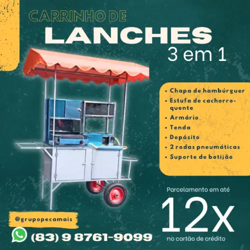 Carrinho de Lanches 3 em 1