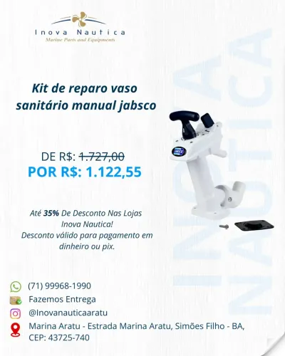 Kit de reparo vaso sanitário manual jabsco