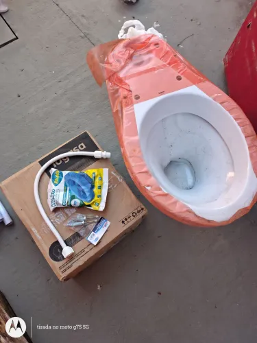 Vendo conjunto bacia sanitária com assento.