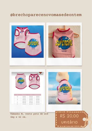 Roupa para Pet Super Girl