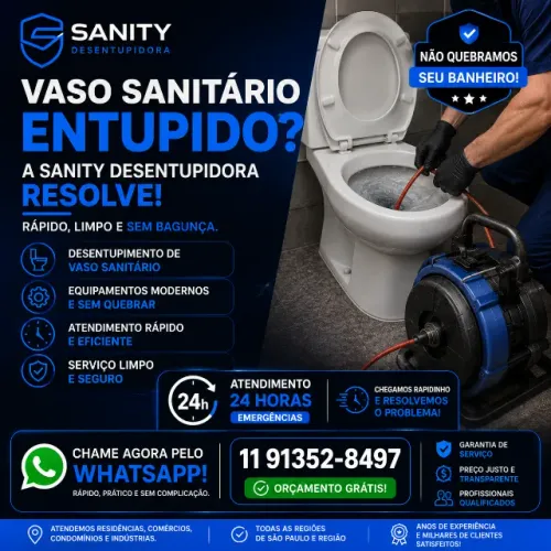 Desentupimento de vaso sanitário - Campinas e Região