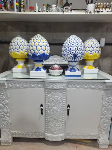 Pinha cerâmica estilo portuguesa