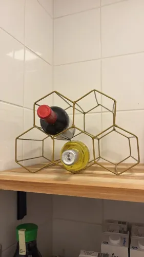 Suporte Para Vinhos Metal Dourado