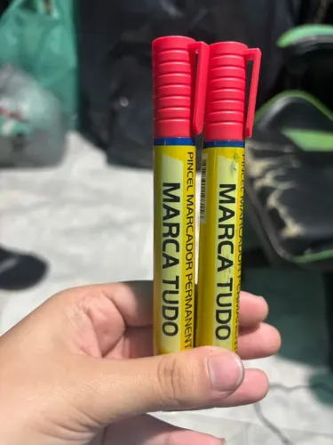 kit 2 marcadores permanentes maripel vermelho