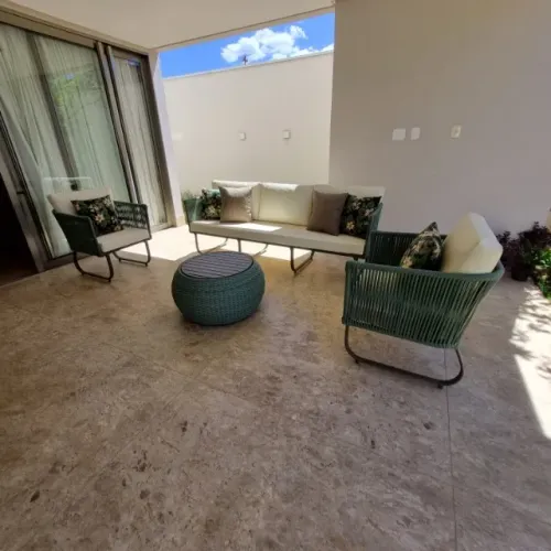 CONJUNTO SOFÁ DE CORDA NÁUTICA 6 LUGARES