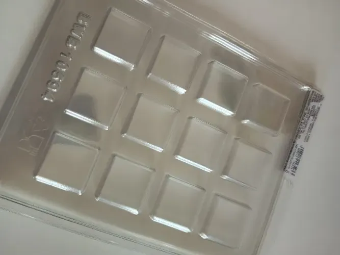 Forma de acetato para chocolate (quadrados)