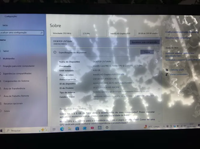 Samsung Core i5 (7ª Ger) | SSD 240GB | Rápido (Leia a descrição)
