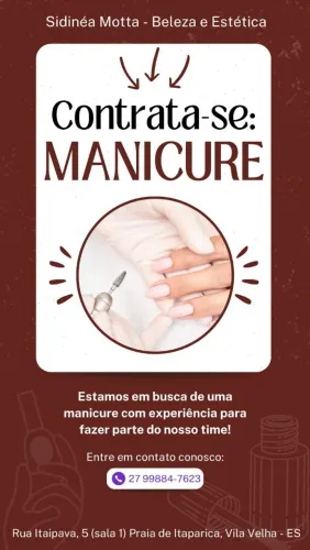 Vaga para manicure!