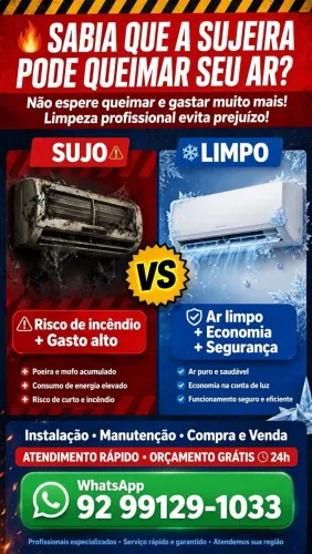 Lavagem e manutenção de ar-condicionado na hora !